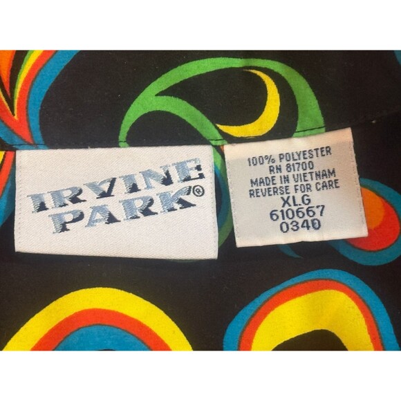 IRVING PARK Men's Short Sleeve Button Down Colorful Polyester Shirt XL - Picture 4 of 5